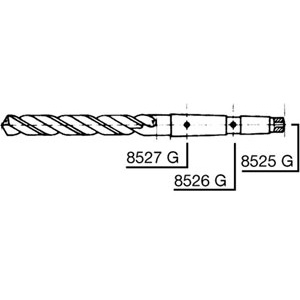 8525G - LONG DRILLS WITH LUBRICATION CHANNELS, RIGHT-HAND ROTATION - Orig. Hartner